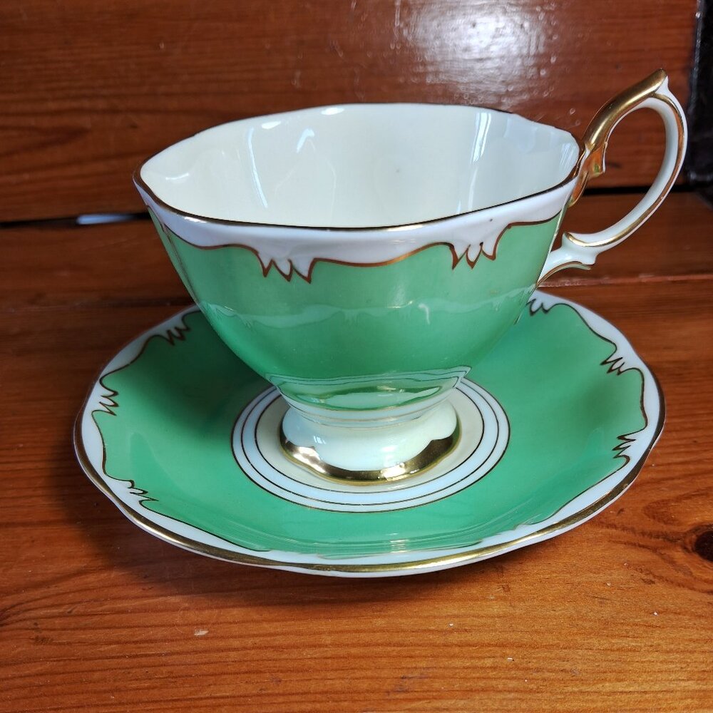 Royal Albert vintage Green teacup and saucer